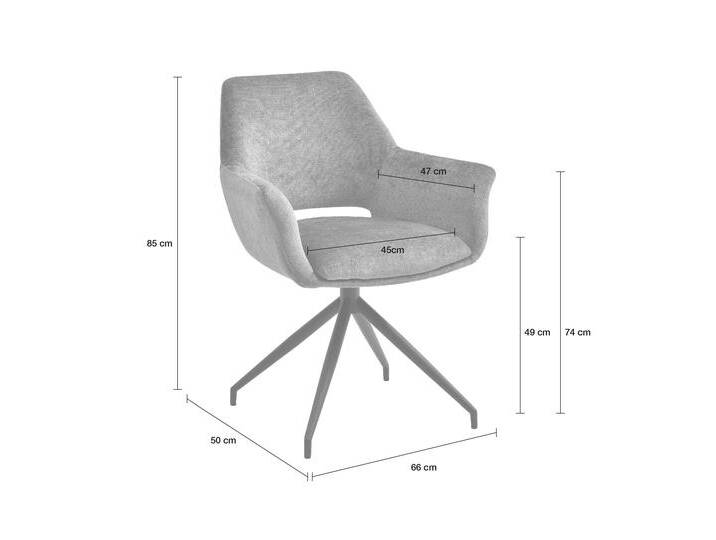 LC Home Drehstuhl Esszimmerstuhl Celio Webstoff dunkelgrau mit von house-attack
