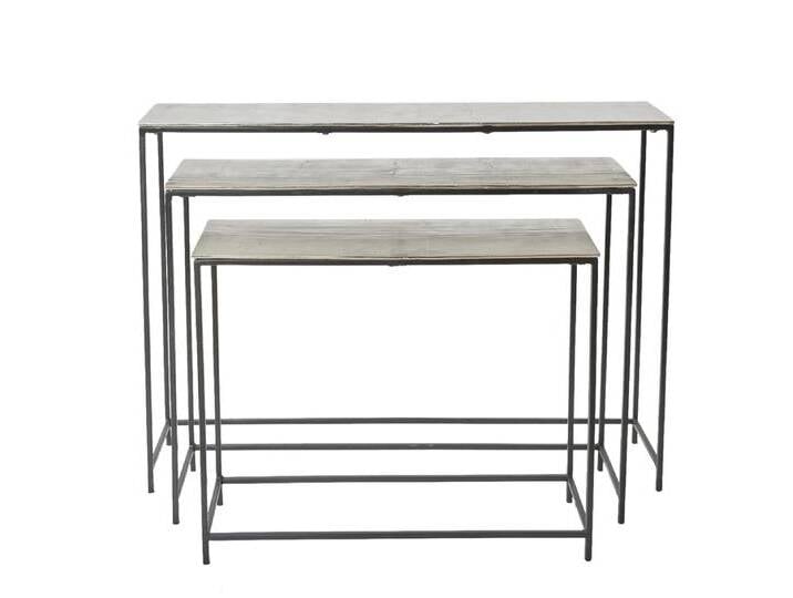 LC Home »Konsolentisch« 3er Set Sideboard silber 25x118x85cm von house-attack