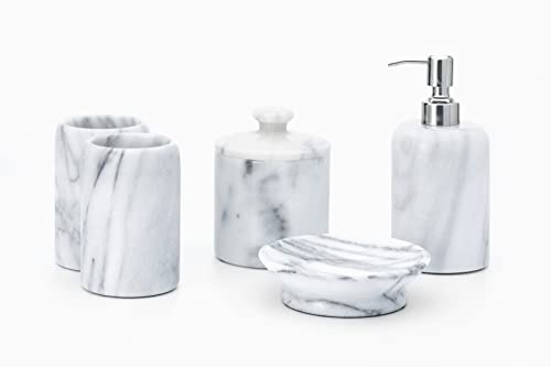 houseproud Gloss Marble White 5-Teile Badset aus Marmor von houseproud