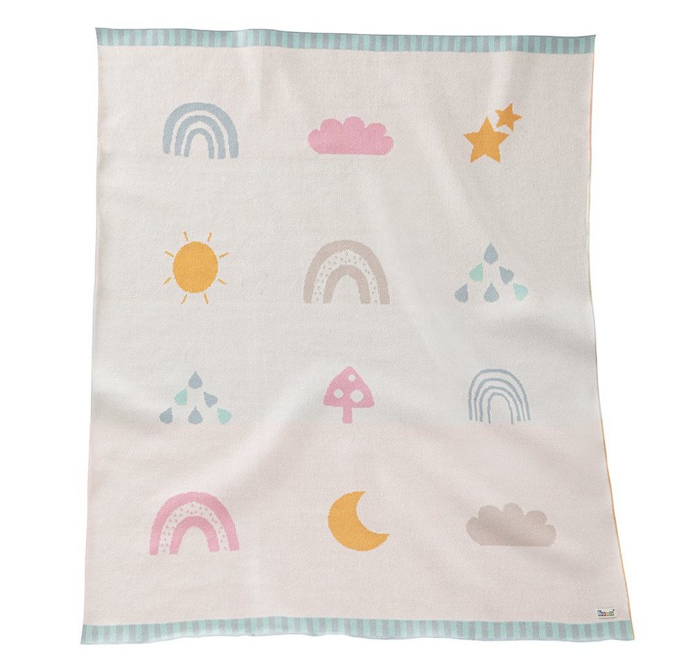 Babydecke be happy, howa, Strickdecke Kuscheldecke Baby 100% Baumwolle, 80x100cm von howa