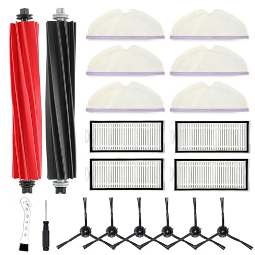 Zubehör für Roborock Q5 Pro/Q5 Pro+/Q8 Max/Q8 Max+ | 2 Hauptbürsten + 4 HEPA-Filter + 6 Wischtücher + 6 Seitenbürsten | Ersatzteile-Set für Saugroboter Zubehör für Roborock Q5 Pro/Q5 Pro+/Q8 Max/Q8 Max+ | 2 Hauptbürsten + 4 HEPA-Filter + 6 Wischtücher + 6 Seitenbürsten | Ersatzteile-Set für Saugroboter von howekuze