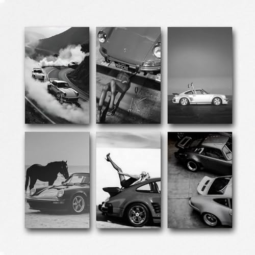 hoxaooi A Set Of 3 Retro Schwarz-weiß 911 Autoposter Poster Für Zimmer, Ästhetische Leinwand-Wandkunst, Schlafzimmer-Dekor Poster 08x12inch(20x30cm) von hoxaooi