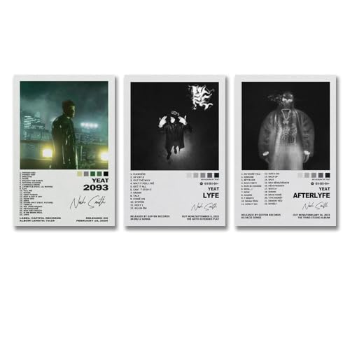 hoxaooi A Set Of 3 Yeat Album Poster Für Zimmer, Ästhetische Leinwand-Wandkunst, Schlafzimmer-Dekor Poster 16x24inch(40x60cm)-3pcs von hoxaooi
