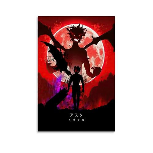 hoxaooi Black Clover Poster Asta Poster Für Zimmer, Ästhetische Leinwand-Wandkunst, Schlafzimmer-Dekor Poster 12x18inch(30x45cm) von hoxaooi