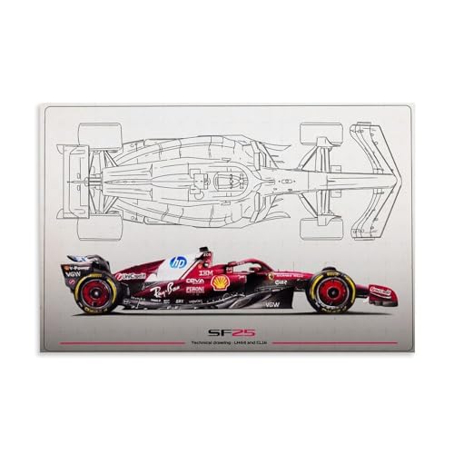 hoxaooi Formel 1 Autoposter Sf-25 Poster Für Zimmer, Ästhetische Leinwand-Wandkunst, Schlafzimmer-Dekor Poster 16x24inch(40x60cm) von hoxaooi