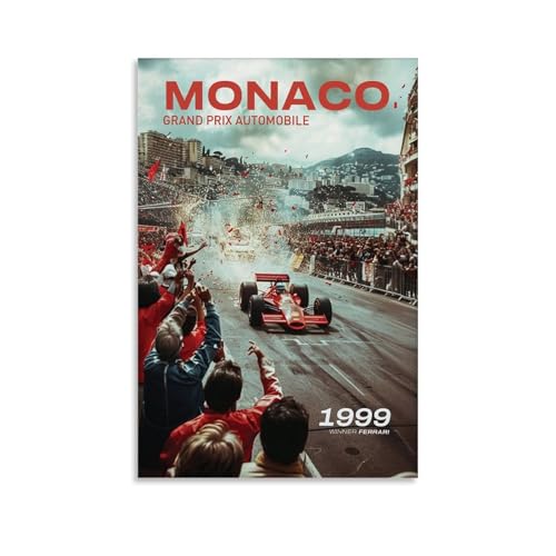 hoxaooi Poster Zum Großen Oldtimerrennen Von Monaco 1999 Poster Für Zimmer, Ästhetische Leinwand-Wandkunst, Schlafzimmer-Dekor Poster 20x30inch(50x75cm) von hoxaooi