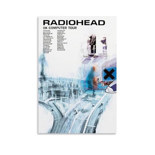 hoxaooi Radiohead Ok Computer Tour 1997 Poster Für Zimmer, Ästhetische Leinwand-Wandkunst, Schlafzimmer-Dekor Poster 24x36inch(60x90cm) von hoxaooi