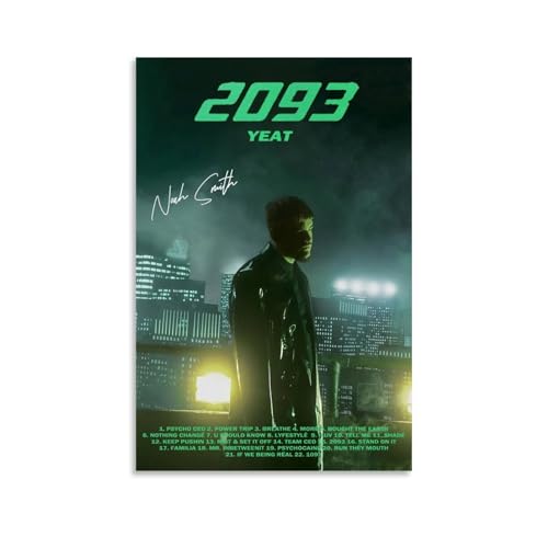 hoxaooi Rapper Yeat 2093 Poster Albumcover Poster Für Zimmer, Ästhetische Leinwand-Wandkunst, Schlafzimmer-Dekor Poster 20x30inch(50x75cm) von hoxaooi