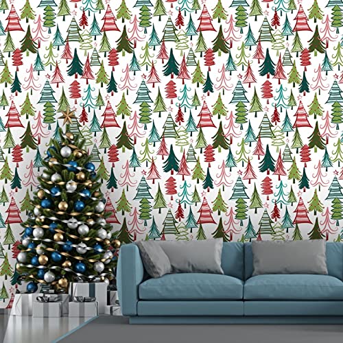 Weihnachtstapete, blau, rot, grün, Weihnachtsmann-Baum, Tapete für Wohnkultur, Hintergrund, Wandbild 150Cm*105Cm von hpkcine