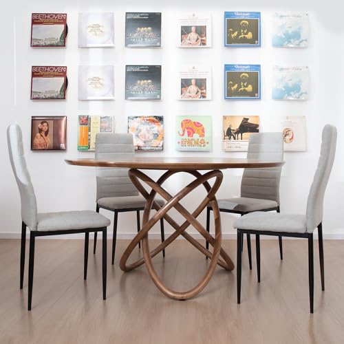 hrijusdif Esszimmerstuhl 4er-Set mit hoher Rückenlehne, Metallgestell & gepolstertem Sitz – Komfortable Stühle für Esszimmer, Wohnzimmer und Büro von hrijusdif