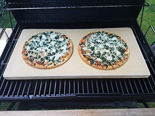 Bearbeitete Pizzaplatte 60 x 30 x 3 cm Backofenplatte Brotbackplatte Pizzastein Flammkuchenplatte Nachbearbeitet per Hand ohne scharfe Kanten lebensmittelechter Speicherschamotte von hs-kamine