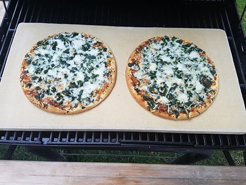 Pizzaplatte auf Maß für den Grill 60 x 30 x 3 cm und kleiner Backofenplatte Brotbackplatte Pizzastein Brotbackplatte Flammkuchen Nachbearbeitet per Hand ohne scharfe Kanten (Backplatte, 60 x 30 x 3) von hs-kamine