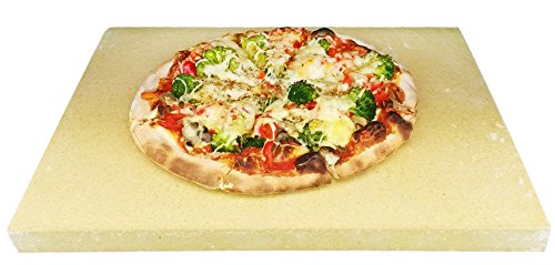 Pizzaplatte 40 x 30 x 4 cm Lebensmittelecht Backofenplatte Steinofen Flammkuchen für Backofen Herd und Grill hochwertige deutsche Schamotteplatte extra stark mit mehr Speicher incl. Anleitung von hs-kamine