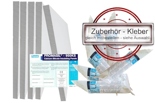 Promat PROMASIL® 950-KS Isolierplatte Wärmedämmplatte Brandschutz A1 DIN 4102 Format 1000 x 500 Stärke von 30-80 mm (Dämmplatte 1000 x 500 x 40 mm, 3 Stück) von hs-kamine