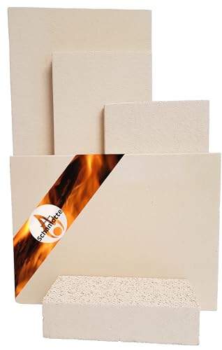 Schamotteplatten Premium Wh für den Feuerraum und auch für Holzbacköfen, Pizzaöfen und Grills feuerfest & lebensmittelecht viele Größen online verfügbar (250 x 124 x 64 mm, 1 Stück) von hs-kamine