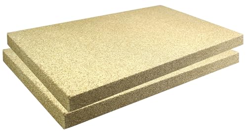 Vermiculite Platten Schamott Ersatz SF600 für die Feuerraum Auskleidung bis 1100°C Varianten (500 x 300 x 25 mm, 2 Stück) von hs-kamine