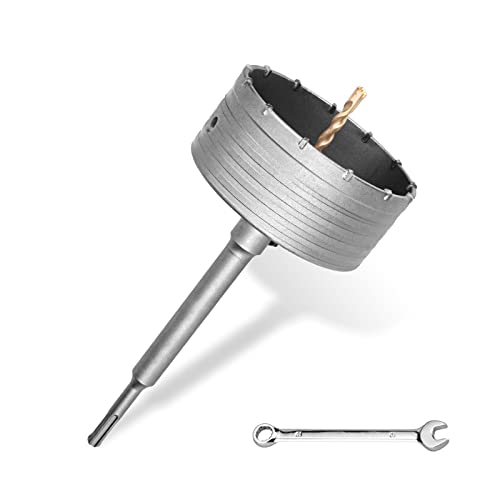 Bohrkrone 160mm SDS Plus set,M22 Gewinde SDS plus Adapter 220mm und Zentrierbohrer 8x110mm,Wandlochsägebohrer für Mauerwerk Natursteine Sandsteine Kunststeine Beton Marmor(160mm) von hsawbit