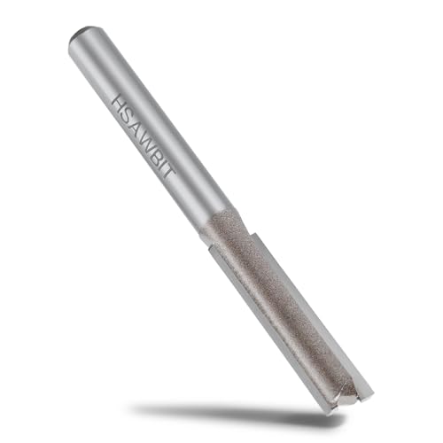 hsawbit Gerader Fräser mit 2 Rillen, 1/4-Zoll-Schaft, 6 mm Schnittdurchmesser und 30 mm Schnittlänge, bündiger Trimmfräser für Holzbearbeitung hsawbit Gerader Fräser mit 2 Rillen, 1/4-Zoll-Schaft, 6 mm Schnittdurchmesser und 30 mm Schnittlänge, bündiger Trimmfräser für Holzbearbeitung von hsawbit