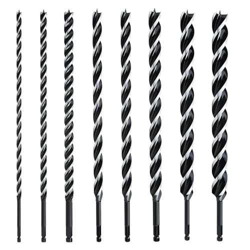 hsawbit Holzbohrer-Set, Schlangenbohrer-Set, extra lang, 460 mm x 10 mm, 12 mm, 14 mm, 16 mm, 20 mm, 22 mm, 25 mm, 32 mm, 8 Stück von hsawbit