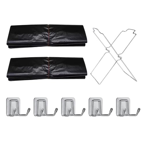 hssopa Faltbarer Mülleimer, Müllsack-Regal, Im Freien tragbarer Müllsack-Rack Faltbarer Mülleimer-Ständer für Camping-Picknick-BBQ,100 Stück Müllbeutel mit Tragegriff (Müllbeutelhalter Ständer, M) von hssopa