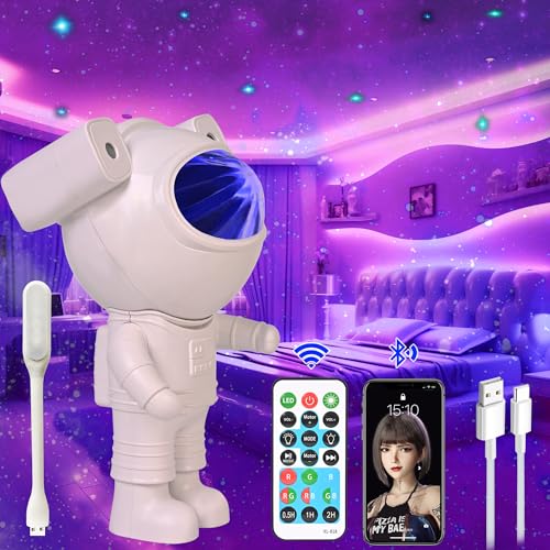 Astronaut Sternenhimmel Projektor Kinder spaceman galaxy projector nachtlicht night sky led sternenlicht sternenprojektor star lampe planetarium galaxie light alexa lichtprojektor starry +leselampe von htbakoi