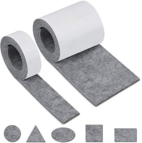 Filzgleiter Selbstklebend, Filz Selbstklebend 2 Rollen Filzband (100 * 10cm+100 * 2cm) Schneiden Sie es frei in Jede Form als Möbelgleiter mit starker Haftung aus umweltfreundlichem Material von htbakoi