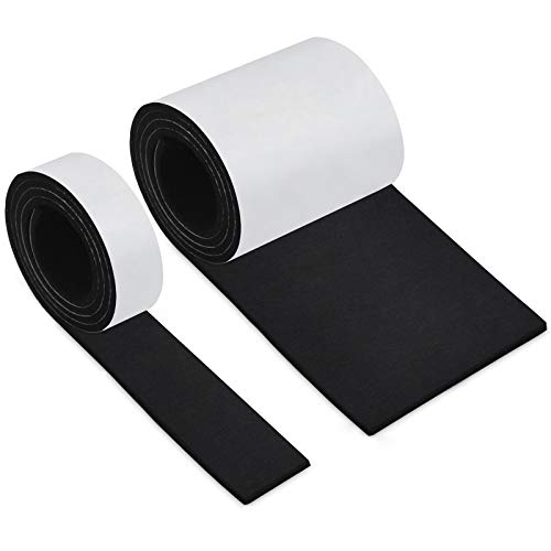 Filzgleiter Selbstklebend Schwarz, HTBAKOI Filz Selbstklebend 2 Rollen Filzband (100 * 10cm+100 * 2cm) Schneiden Sie es frei in jede Form als Möbelgleiter mit starker Haftung aus umweltfreundlichem von htbakoi