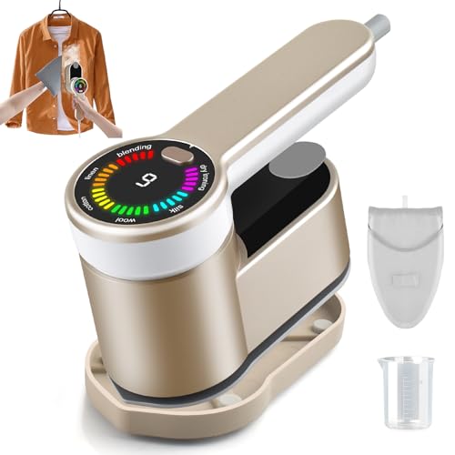 Steamer Dampfglätter 2 in 1 Dampfbürste Steam Iron Reise Bügeln Handbügeleisen Dampfbügler for Clothes Dampfbügel Kleidung Testsieger Travel Klein Leicht Hand Dampfgerät Bügel 1200W + Bügelhandschuh von htbakoi