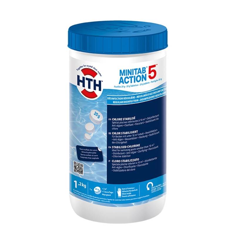 HTH 1,2 kg MiniTab Action 5 Chlor Multifunktion 20 g Tabletten Langsam Löslich HTH 1,2 kg MiniTab Action 5 Chlor Multifunktion 20 g Tabletten Langsam Löslich von hth