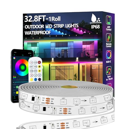 10m RGB+IC LED Streifen,Außenbereich IP68 Wasserdicht,Steuerung mit App/Fernbedienung,Bluetooth Musik Sync Seillicht für Balkone,errassen,Dächer,Gärten,Schwimmbäder 10m RGB+IC LED Streifen,Außenbereich IP68 Wasserdicht,Steuerung mit App/Fernbedienung,Bluetooth Musik Sync Seillicht für Balkone,errassen,Dächer,Gärten,Schwimmbäder von httpsmp