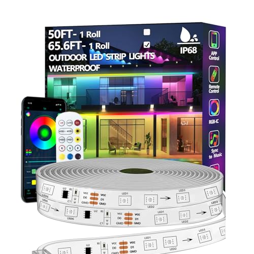 20m RGB+IC LED Streifen,Außenbereich IP68 Wasserdicht,Steuerung mit App/Fernbedienung,Bluetooth Musik Sync Seillicht für Balkone,errassen,Dächer,Gärten,Schwimmbäder 20m RGB+IC LED Streifen,Außenbereich IP68 Wasserdicht,Steuerung mit App/Fernbedienung,Bluetooth Musik Sync Seillicht für Balkone,errassen,Dächer,Gärten,Schwimmbäder von httpsmp