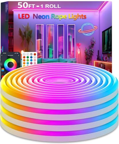 httpsmp 15M RGB Neon LED Strip Lights, Musik Sync, 24V Flexible Streifen mit App/Fernbedienung anwendbar auf Schlafzimmer, Raum & Außendekoration httpsmp 15M RGB Neon LED Strip Lights, Musik Sync, 24V Flexible Streifen mit App/Fernbedienung anwendbar auf Schlafzimmer, Raum & Außendekoration von httpsmp