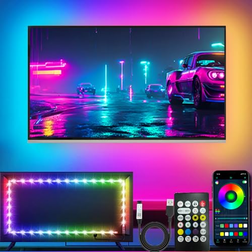 httpsmp LED-Leuchten für TV, 5M LED TV-Hintergrundbeleuchtung, für 45-75 Zoll TV, Musik Sync LED TV-Licht mit Bluetooth-Funktion - RGB-Farbwechsel-Lichtstreifen für Heimkino httpsmp LED-Leuchten für TV, 5M LED TV-Hintergrundbeleuchtung, für 45-75 Zoll TV, Musik Sync LED TV-Licht mit Bluetooth-Funktion - RGB-Farbwechsel-Lichtstreifen für Heimkino von httpsmp