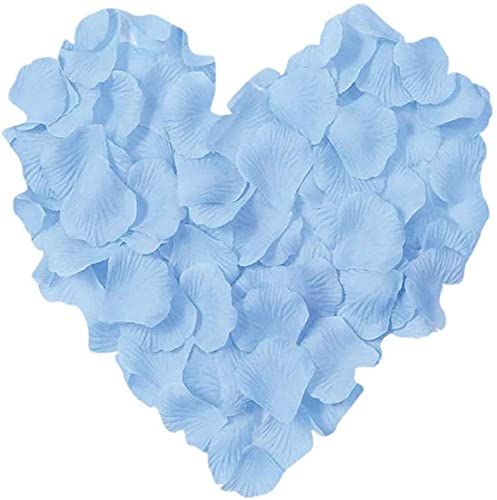 huaao 3000pcs Romantische Rosenblätter Hochzeit Dekoration Romantische für Valentinstag Verlobung Geburtstag Jahrestag, Hellblau von huaao