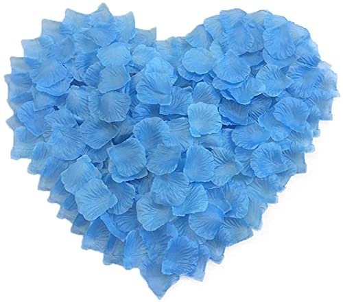 huaao 3000pcs Romantische Rosenblätter Hochzeit Dekoration Romantische für Valentinstag Verlobung Geburtstag Jahrestag, Himmelblau von huaao