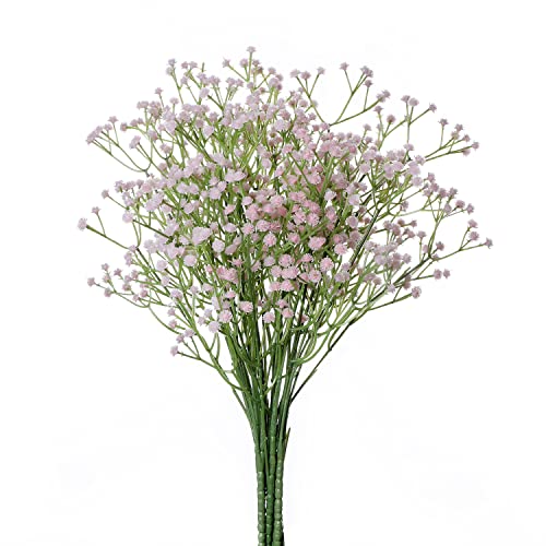 huaao 7 Stück Gypsophila Künstliche Blumen Schleierkraut künstlich Blumenstrauß Gefälschte Künstliches Pflanzen DIY für Hochzeit Brautsträuße Blumenarrangement Hotel Wohnzimmer Party Dekor, Rosa von huaao