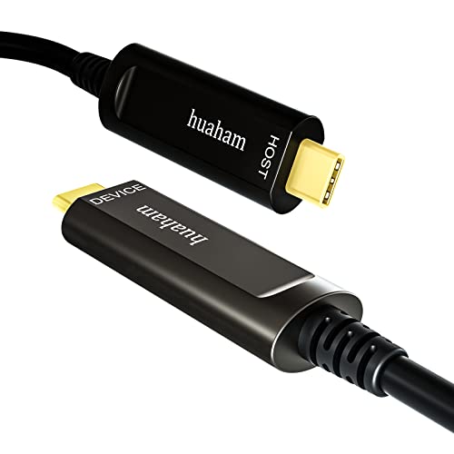 huaham Glasfaser USB C zu USB C Kabel, 10m Langstreckenübertragung, schlankes USB 3.1 Kabel, AOC 10 Gbit/s Ultra High Speed USB-Kabel für VR, Xbox 360, Laptop usw von huaham