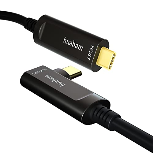 huaham Abgewinkelt Glasfaser USB C zu USB C Kabel 10m Langstreckenübertragung Schlankes USB 3.1 Kabel, AOC 10Gbps Ultra High Speed USB Kabel für VR, Xbox 360, Laptop usw von huaham