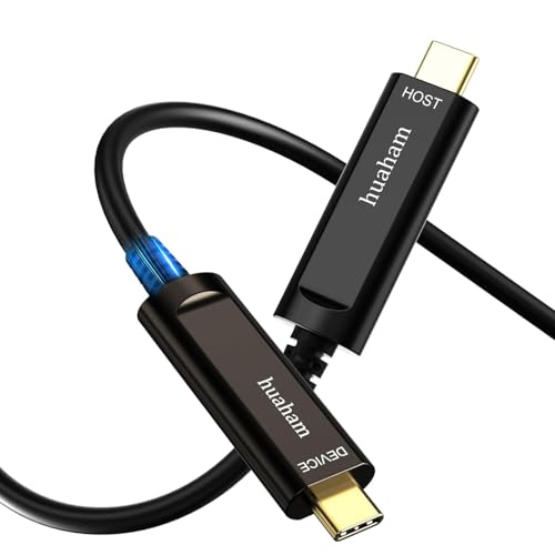 huaham Glasfaser USB C zu C Kabel, 20m Langstreckenübertragung, schlankes Type C 3.2 AOC 10 Gbit/s Ultra High Speed USB-Kabel für VR, Xbox 360, Laptop usw von huaham