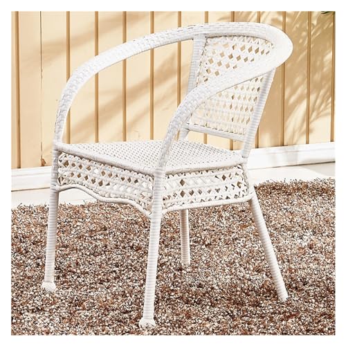 Rattanstuhl- Moderne stapelbare Rattan-Esszimmerstühle for den Innen- und Außenbereich, einzelner Rattanstuhl, Rückenlehnenstuhl mit Armlehne, Freizeitstuhl for Terrasse oder Restaurant Terrassen-Loun von huanglyc-232