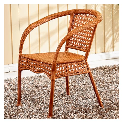 Rattanstuhl- Moderne stapelbare Rattan-Esszimmerstühle for den Innen- und Außenbereich, einzelner Rattanstuhl, Rückenlehnenstuhl mit Armlehne, Freizeitstuhl for Terrasse oder Restaurant Terrassen-Loun von huanglyc-232