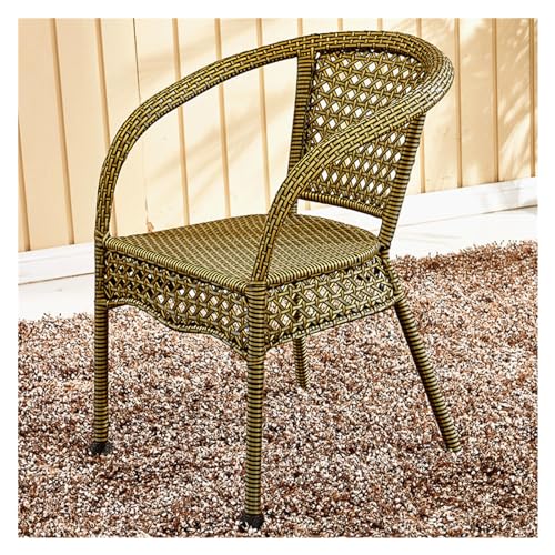 Rattanstuhl- Moderne stapelbare Rattan-Esszimmerstühle for den Innen- und Außenbereich, einzelner Rattanstuhl, Rückenlehnenstuhl mit Armlehne, Freizeitstuhl for Terrasse oder Restaurant Terrassen-Loun von huanglyc-232