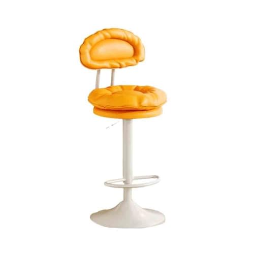 huanglyc-232 54-74cm Hebe- und Schwenk-Barhocker Einfache Rückenlehne Heimgebrauch Hoher Hocker Front Barstuhl(Orange) von huanglyc-232