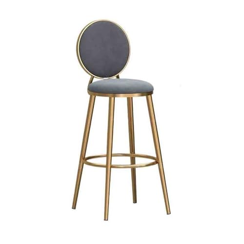 huanglyc-232 75cm Haushaltsmode Hohe Barhocker Hohe Rückenlehne Inselstuhl Café Barstuhl(Grigio) von huanglyc-232