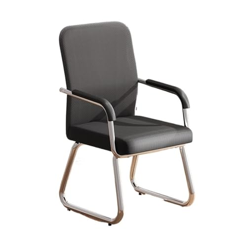 huanglyc-232 Arbeitsstühle, Atmungsaktiver Schreibtischstuhl aus Netzgewebe mit Armlehnen und verchromtem Metallrahmen. Ergonomischer Schreibtischstuhl. Bequemer Bürostuhl.(Schwarz) von huanglyc-232