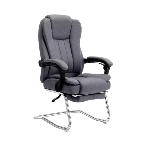 huanglyc-232 Arbeitsstühle, Modischer Computerstuhl, Heimschreibtischstuhl, Bürostuhl mit hoher Rückenlehne, bequemer, sitzender Sofastuhl mit Schleife(Grigio) von huanglyc-232