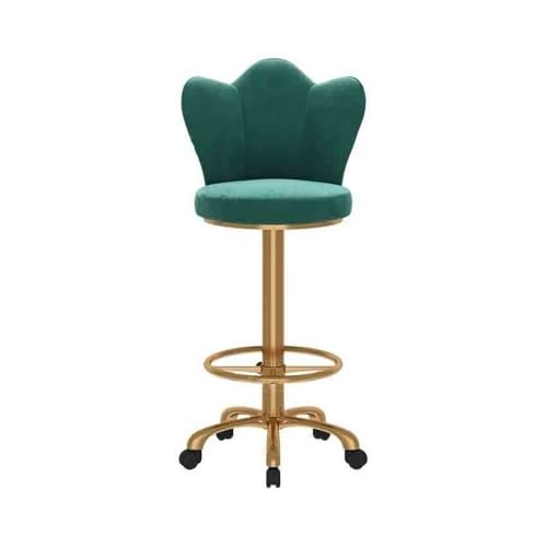 huanglyc-232 Bar Kassierer Insel Tisch Esszimmerstuhl Rezeption Sitzen Rückenlehne Hoher Hocker Licht Luxus Einfache Metall Stuhl Heimgebrauch(Green) von huanglyc-232