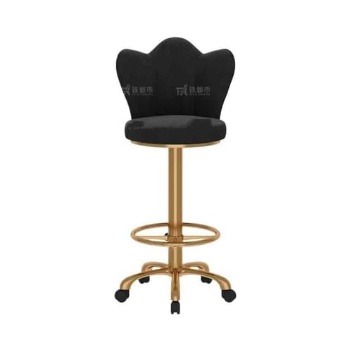 huanglyc-232 Bar Kassierer Insel Tisch Esszimmerstuhl Rezeption Sitzen Rückenlehne Hoher Hocker Licht Luxus Einfache Metall Stuhl Heimgebrauch(Schwarz) von huanglyc-232