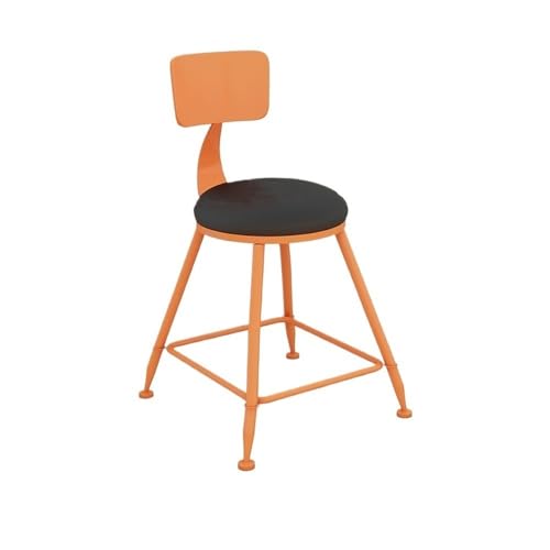 huanglyc-232 Barhocker Bunte Eisen Runde Bar Tisch und Stühle Kleine Balkon Bar Milch Tee Shop Hohe Hocker(Orange) von huanglyc-232