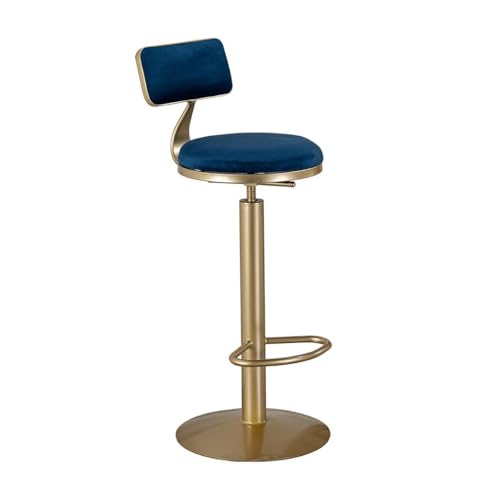 huanglyc-232 Barhocker Einfacher Barhocker aus Eisen for Zuhause, Restaurant, Bar, Hochstuhl, Sitzfläche aus Samt, Mehrfarbig optional(Blue) von huanglyc-232